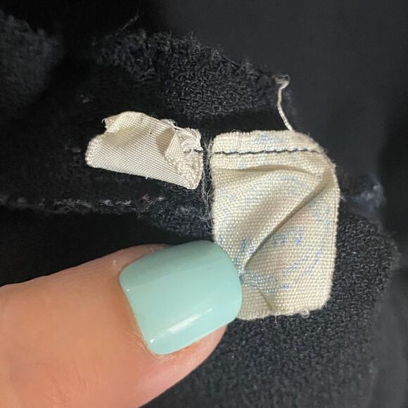 VTG 1960s Francesco de Leo Black Long Sleeve Wrap Overlap Dress Sz S** - Picture 11 of 13